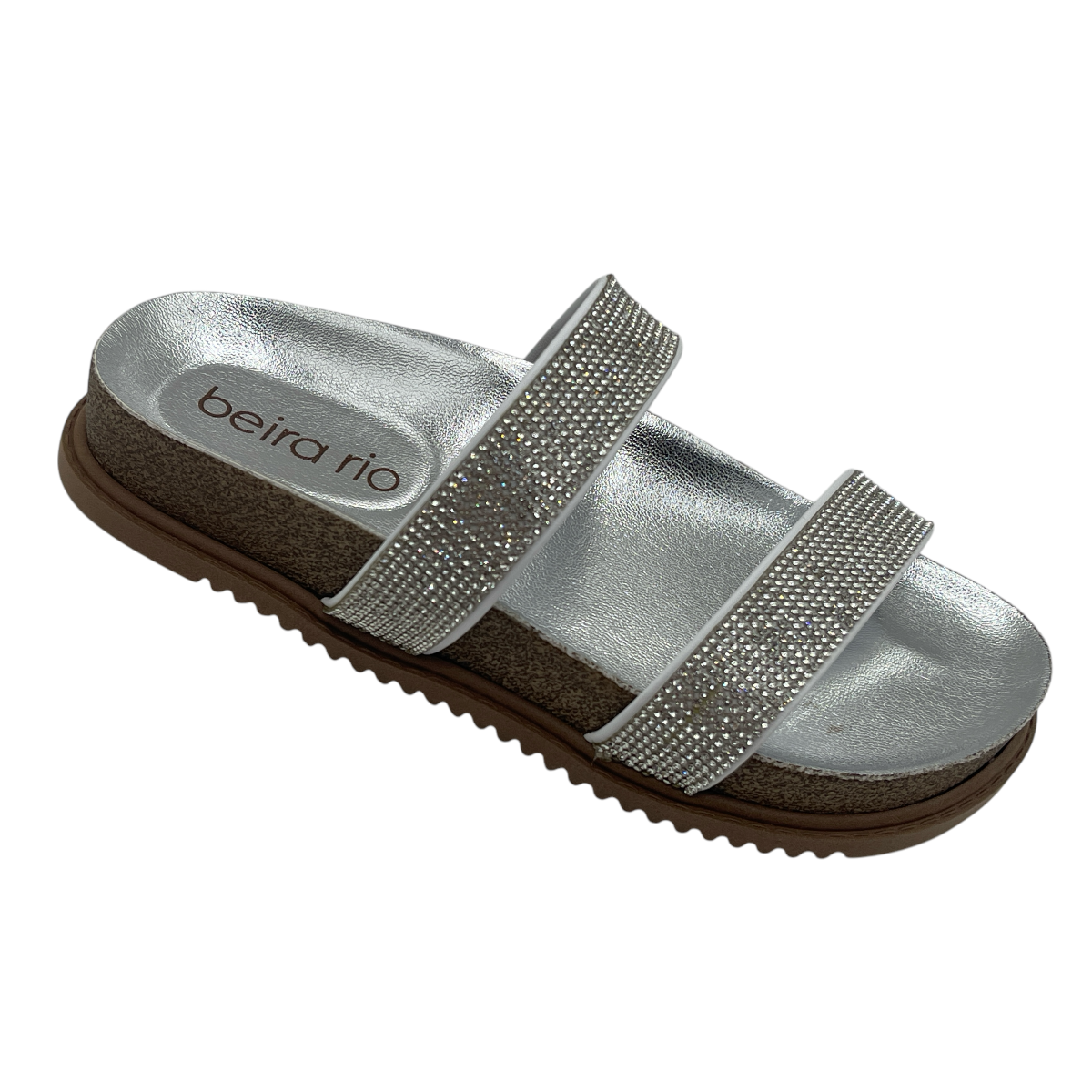 Sandália Rasteira Slide Strass Metalizado Beira Rio 8523.106.18962