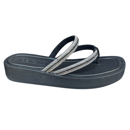 Tamanco Feminino Plataforma Dedo Tiras Strass Beira Rio 8487.208