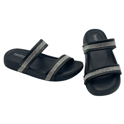 Sandália Feminina Slide Tiras Strass Conforto Beira Rio 8542.100