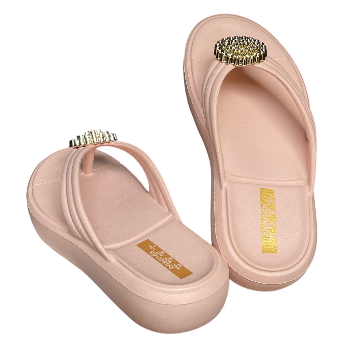 Chinelo Feminino Plataforma EVA  Alana Lux Pedras Boaonda 110