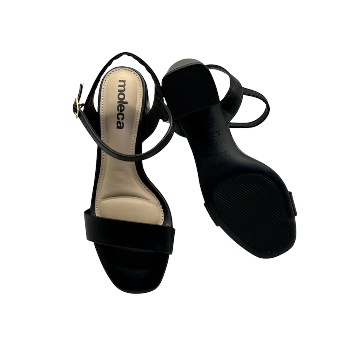 Sandalia Feminina Moleca Salto Grosso 5496.101 Preto