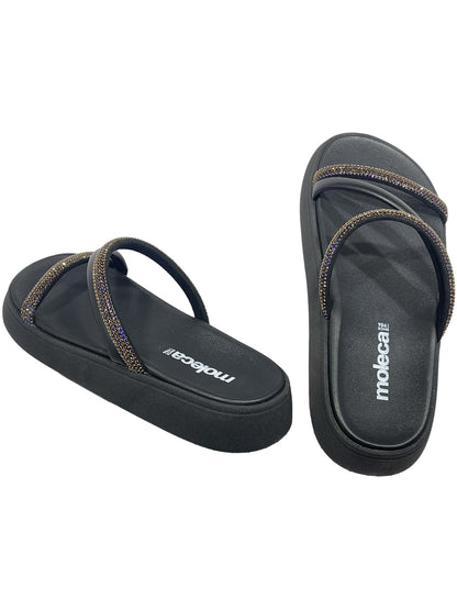 Sandália Rasteira Tira Pronta Veneza Strass Moleca 5469.121.28041