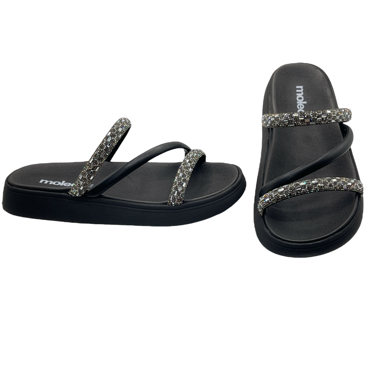 Chinelo Slide Tira Pronta Italia Strass Moleca 5469.121.28486