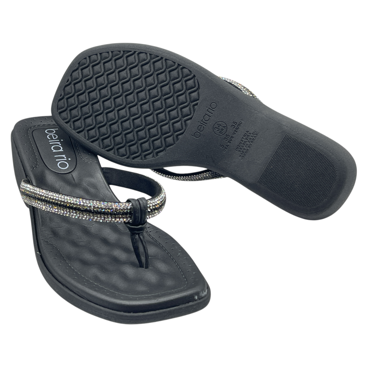 Tamanco Feminino Salto Grosso Baixo Strass Beira Rio 8527.104