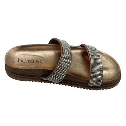 Sandália Rasteira Slide Strass Metalizado Beira Rio 8523.106.18962