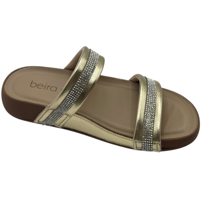 Sandália Feminina Slide Tiras Strass Conforto Beira Rio 8542.100