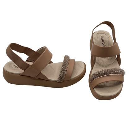 Sandália Feminina Com Strass e Elástico Comfortflex 24-81303