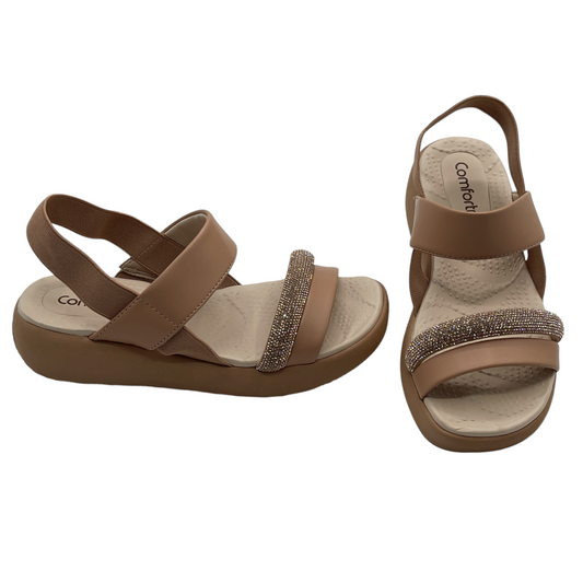 Sandália Feminina Com Strass e Elástico Comfortflex 24-81303