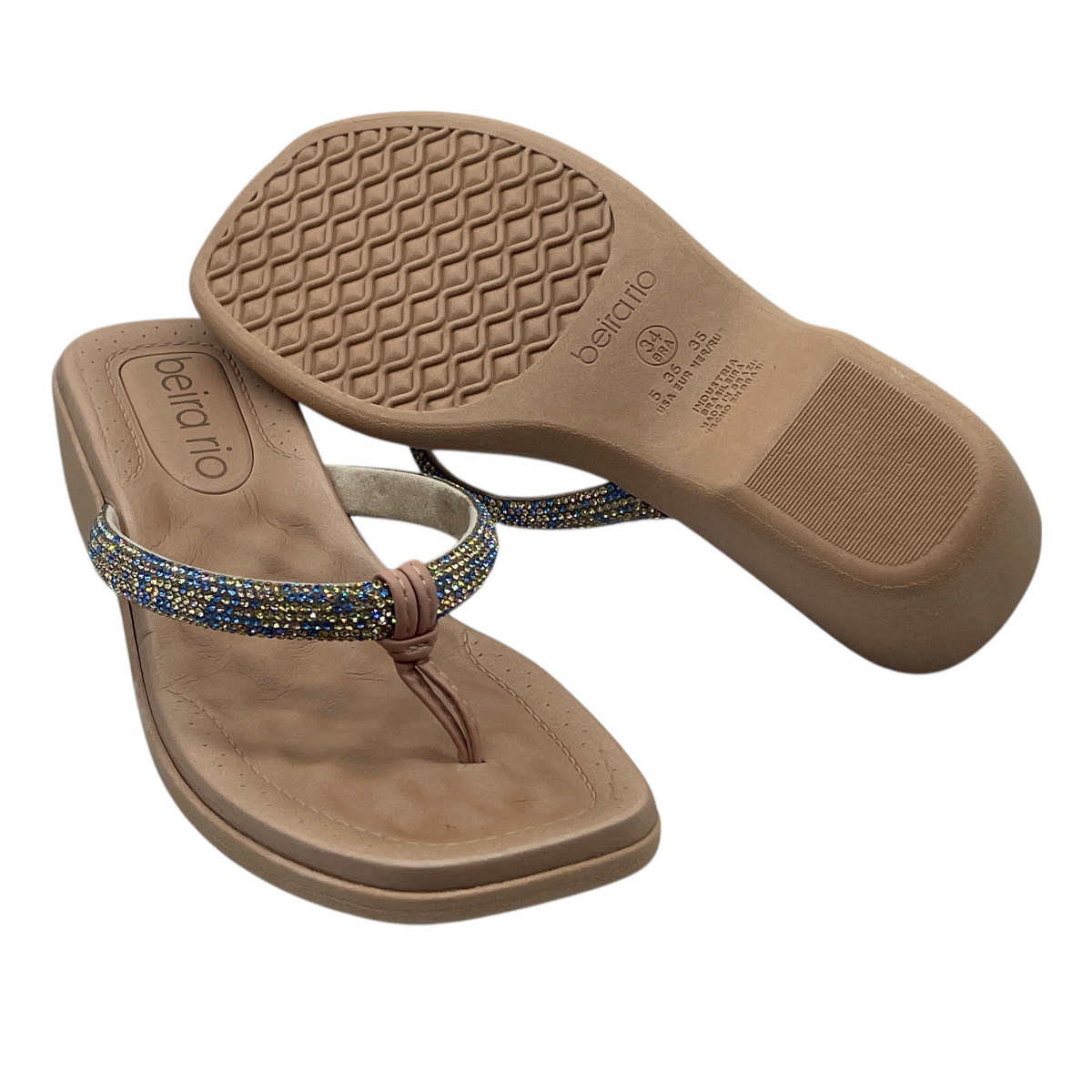 Tamanco Feminino Salto Grosso Baixo Strass Beira Rio 8527.104