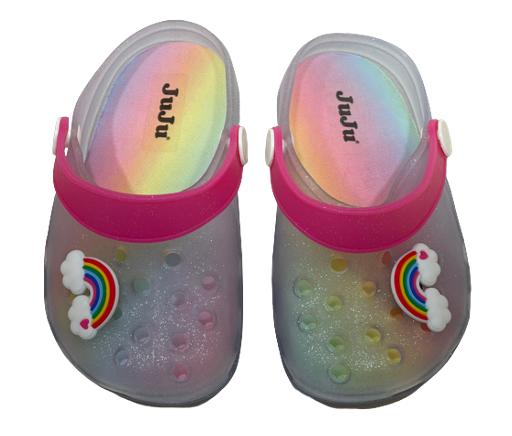 Sandália Babuche Infantil Juju Shoes-7025-17/24-rosa/glitter