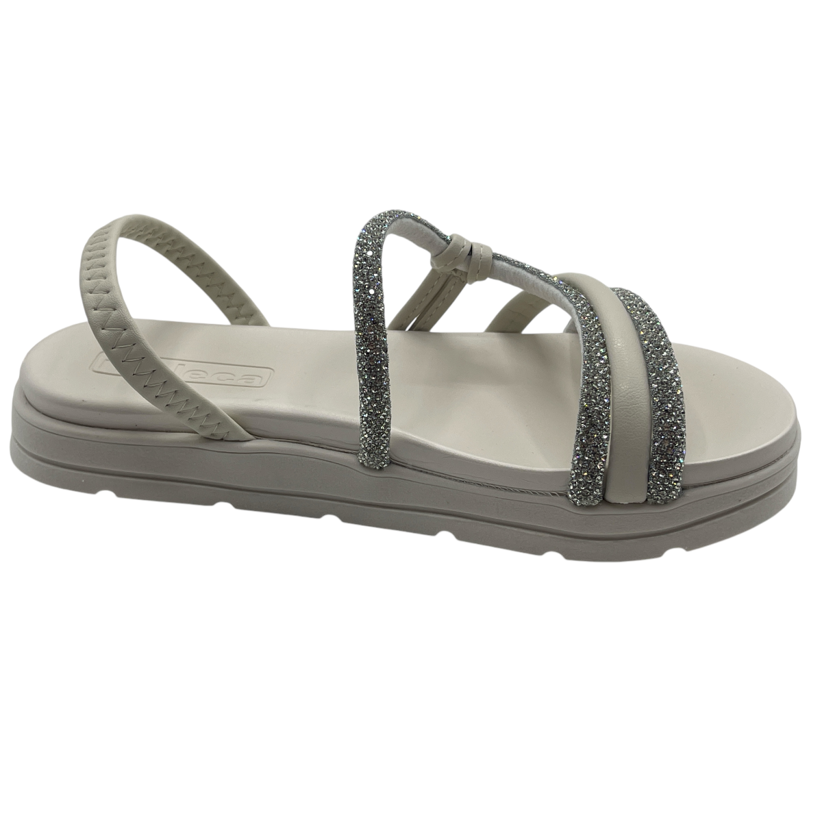 Sandália Feminina Papete Flatform Strass Moleca 5490.113