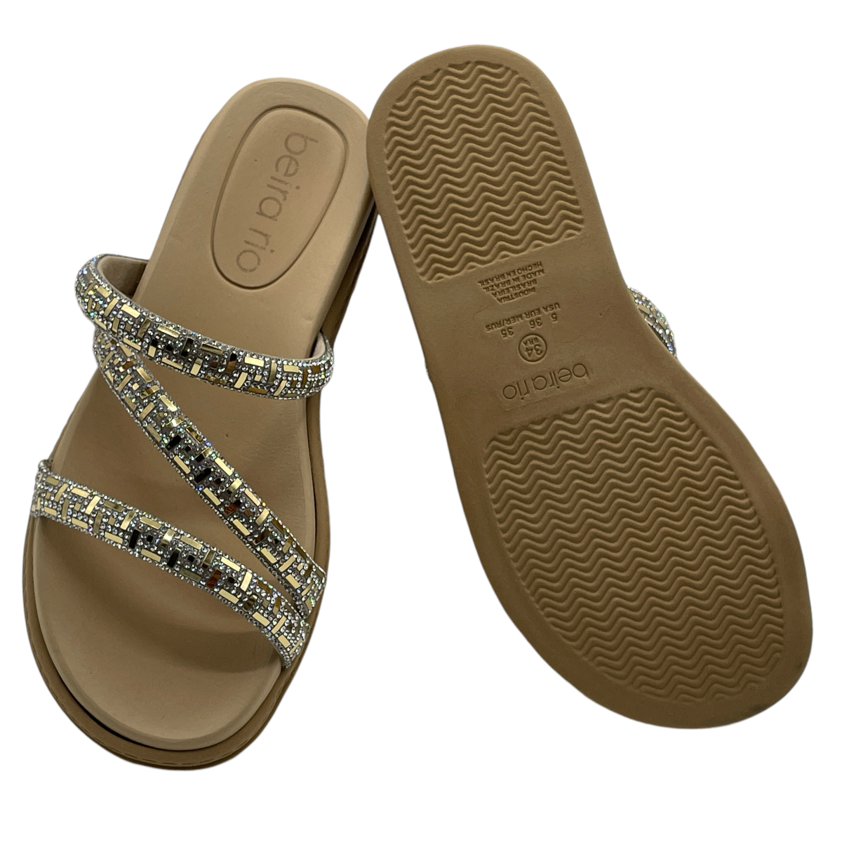 Chinelo Slide Tira Strass Verona Beira Rio 8488.108.28500