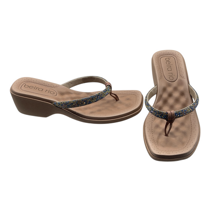 Tamanco Feminino Salto Grosso Baixo Strass Beira Rio 8527.104