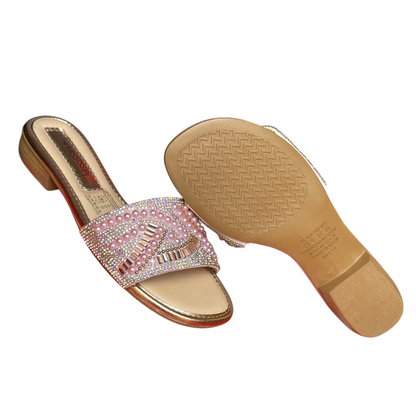Tamanco Slide Salto Baixo Strass Bertini Mississipi MA641