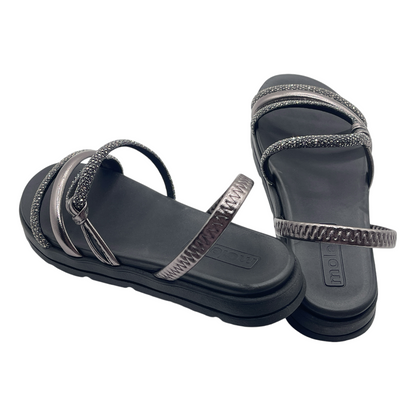 Sandália Feminina Papete Flatform Strass Moleca 5490.113