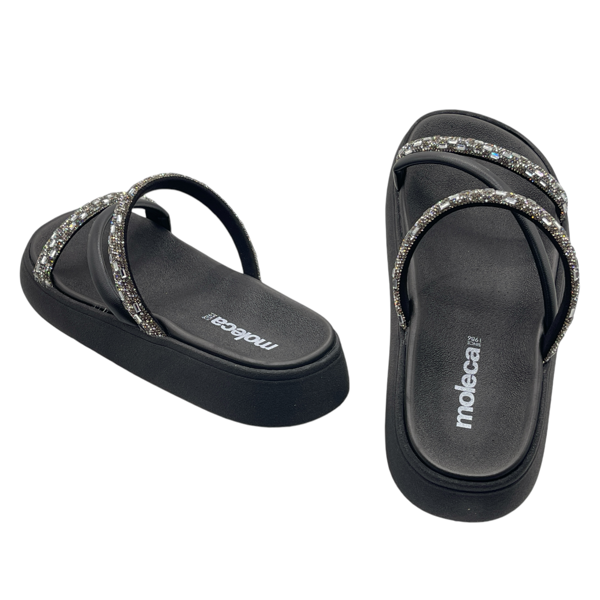 Chinelo Slide Tira Pronta Italia Strass Moleca 5469.121.28486