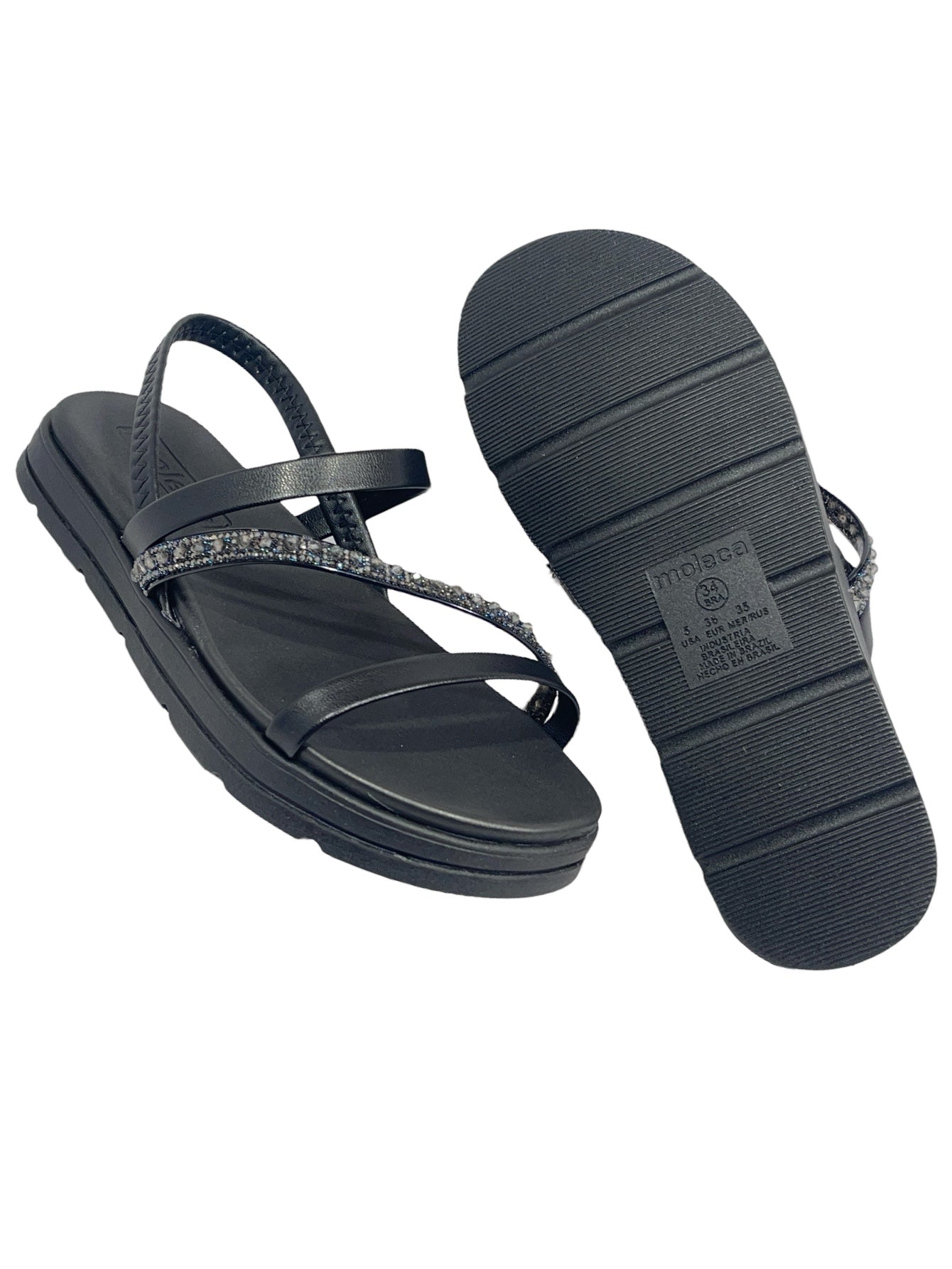 Sandália Tiras Pronta Strass Elástico  Moleca 5490.104.27154