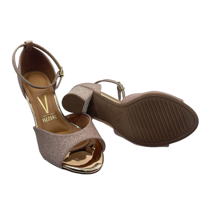 Sandália Feminina Salto Alto Grosso Glitter Vizzano 6262.406