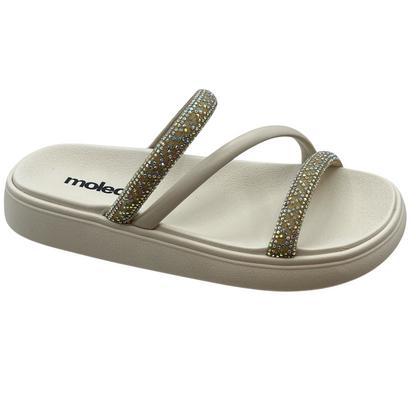 Sandalia Feminina Flatform Brilho Strass Tira Moleca 5469.121.28277