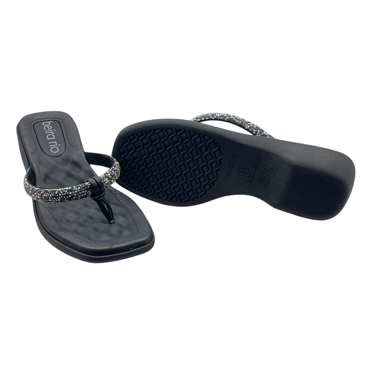 Tamanco Feminino Salto Grosso Baixo Strass Beira Rio 8527.104