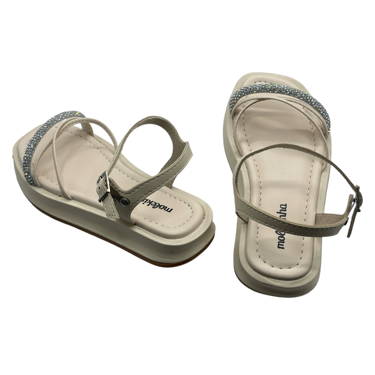 Sandália Infantil Papete Flatform Strass  Molekinha 2355.104