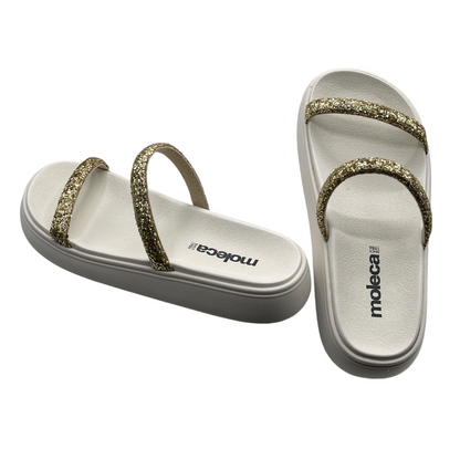 Chinelo Feminino Slide Tira Maxi Glitter Moleca 5507.100