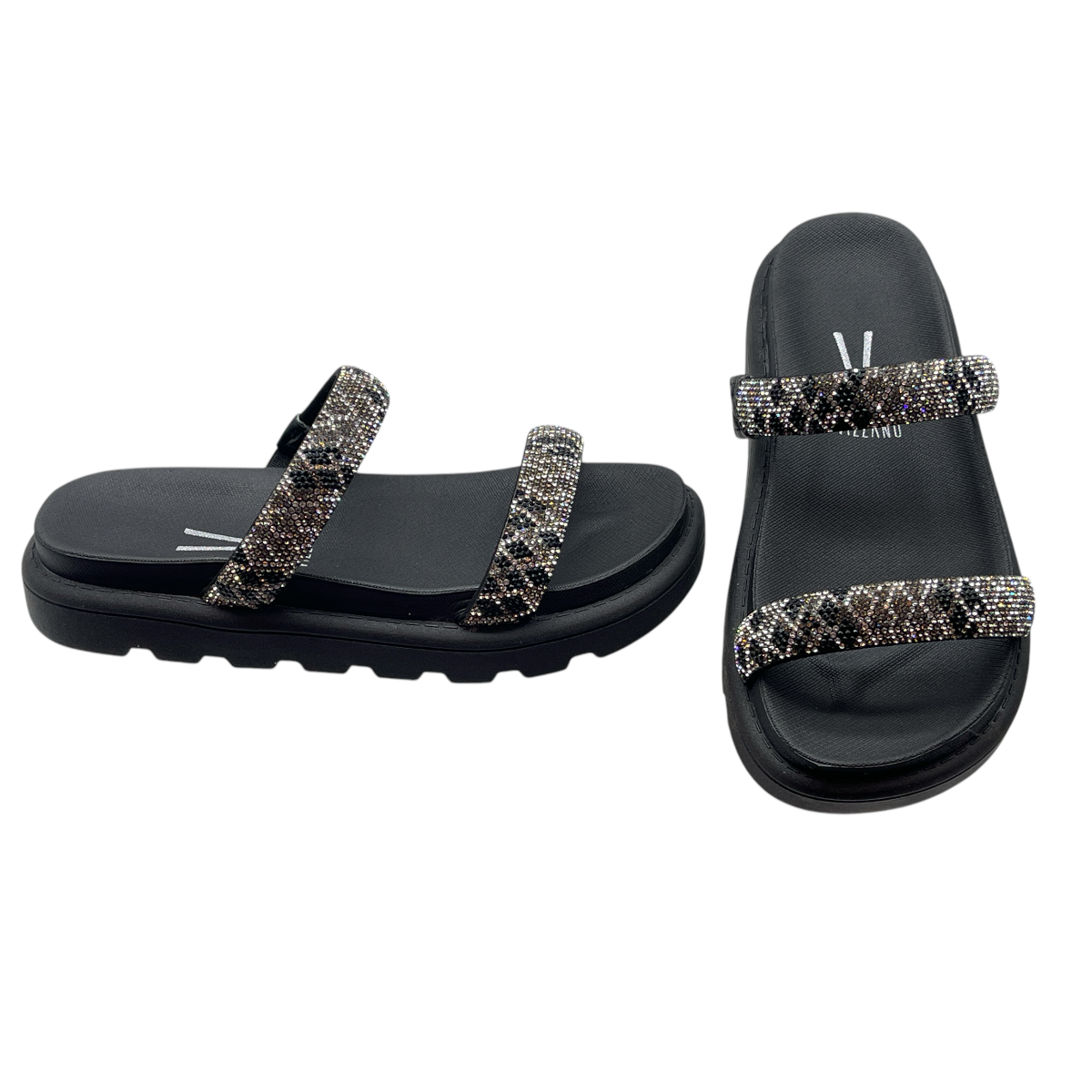 Chinelo Tamanco Slide Flatform Venezza Strass Vizzano 6459.110.28509