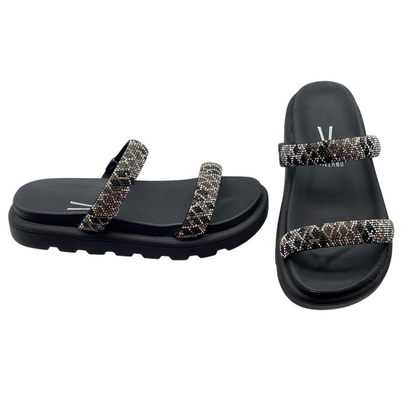 Chinelo Tamanco Slide Flatform Venezza Strass Vizzano 6459.110.28509