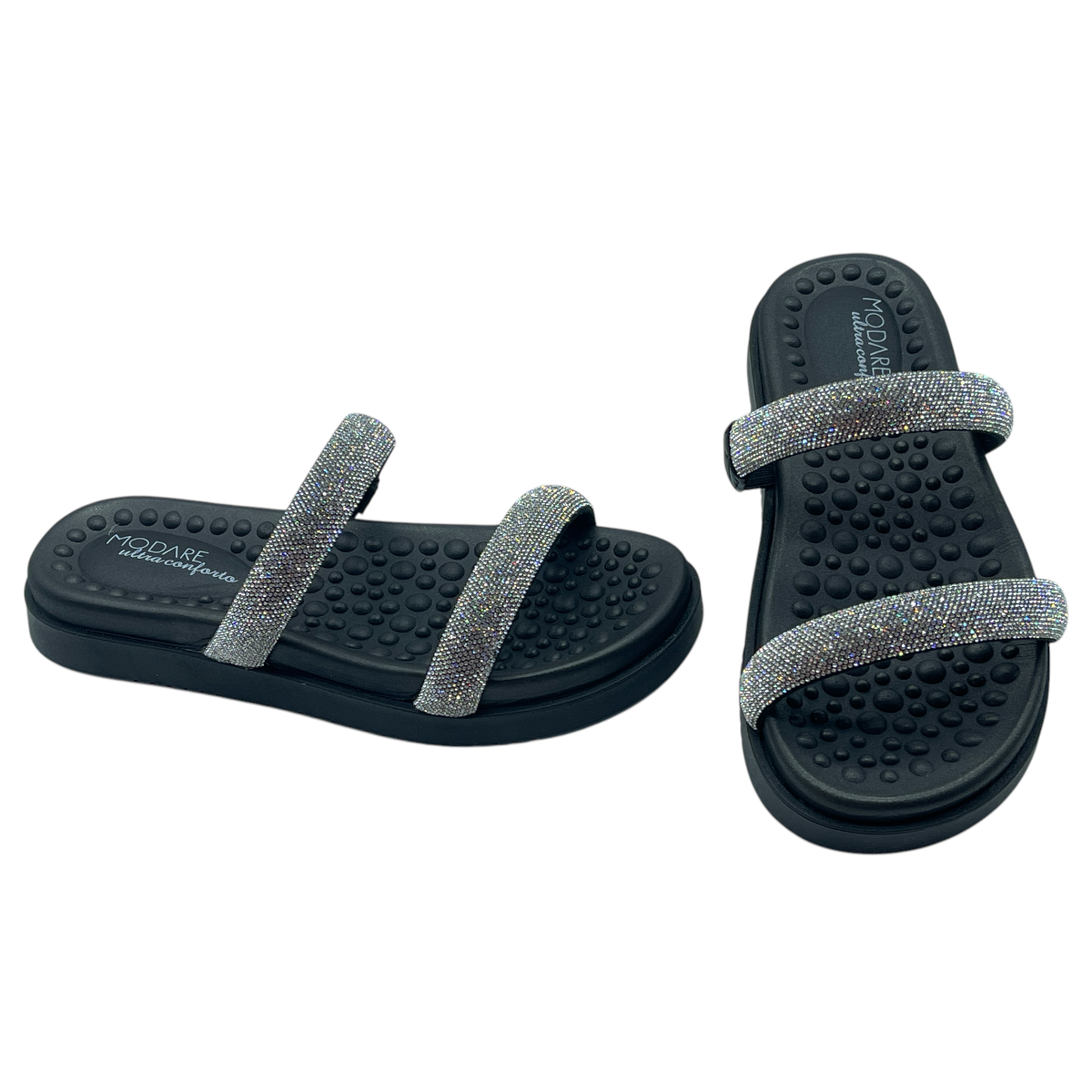 Sandália Rasteira Slide Strass Massageadores Modare 7178.116
