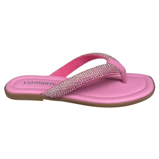 Chinelo Feminino Rasteirinha Dedo Strass Via Marte 173-018-01