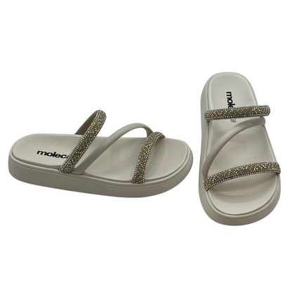 Sandalia Feminina Flatform Brilho Strass Tira Moleca 5469.121.28277