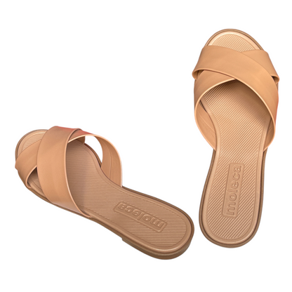 Sandália Feminina Rasteira Slide Tiras Cruzadas Moleca 5532.100