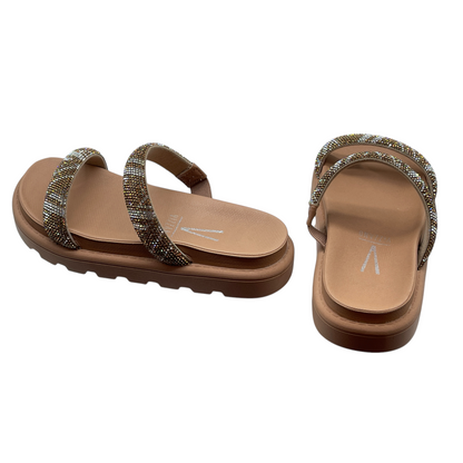 Chinelo Tamanco Slide Flatform Venezza Strass Vizzano 6459.110.28509