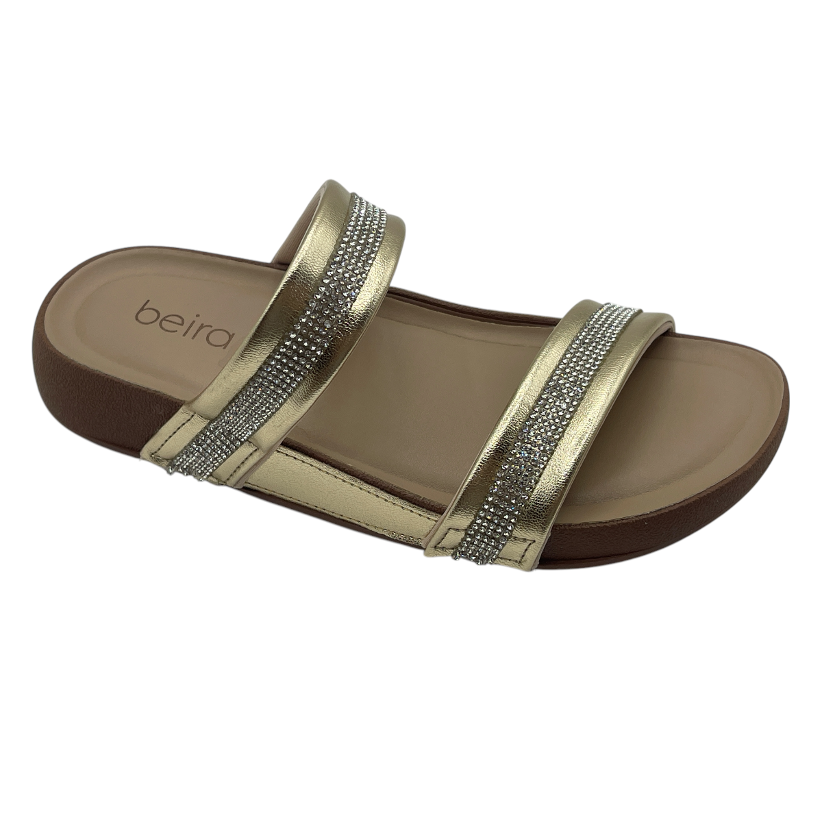 Sandália Feminina Slide Tiras Strass Conforto Beira Rio 8542.100