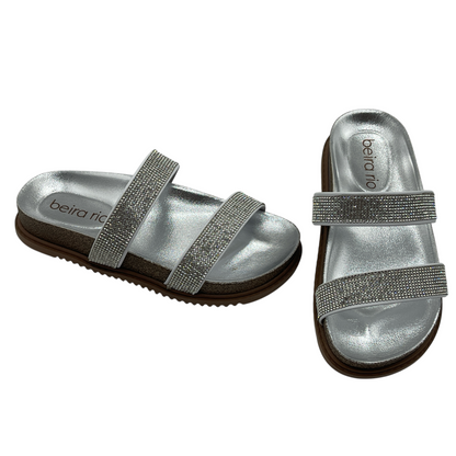 Sandália Rasteira Slide Strass Metalizado Beira Rio 8523.106.18962