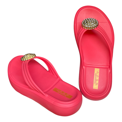 Chinelo Feminino Plataforma EVA  Alana Lux Pedras Boaonda 110