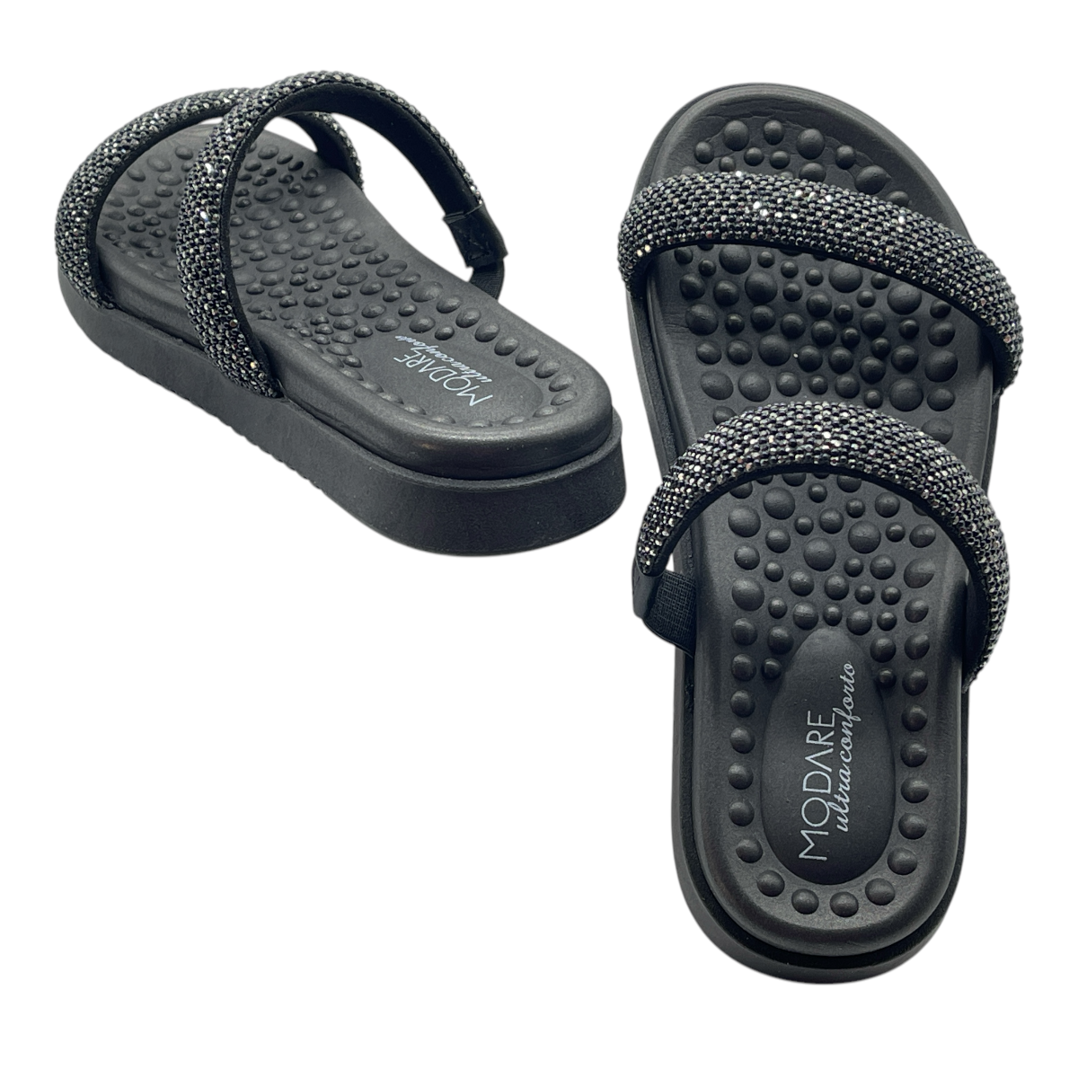 Sandália Rasteira Slide Strass Massageadores Modare 7178.116