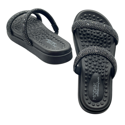 Sandália Rasteira Slide Strass Massageadores Modare 7178.116