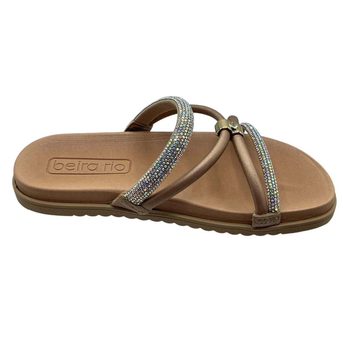 Sandália Rasteirinha Feminina Tiras Strass Beira Rio 8529.102