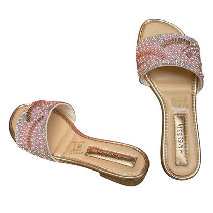 Tamanco Slide Salto Baixo Strass Bertini Mississipi MA641