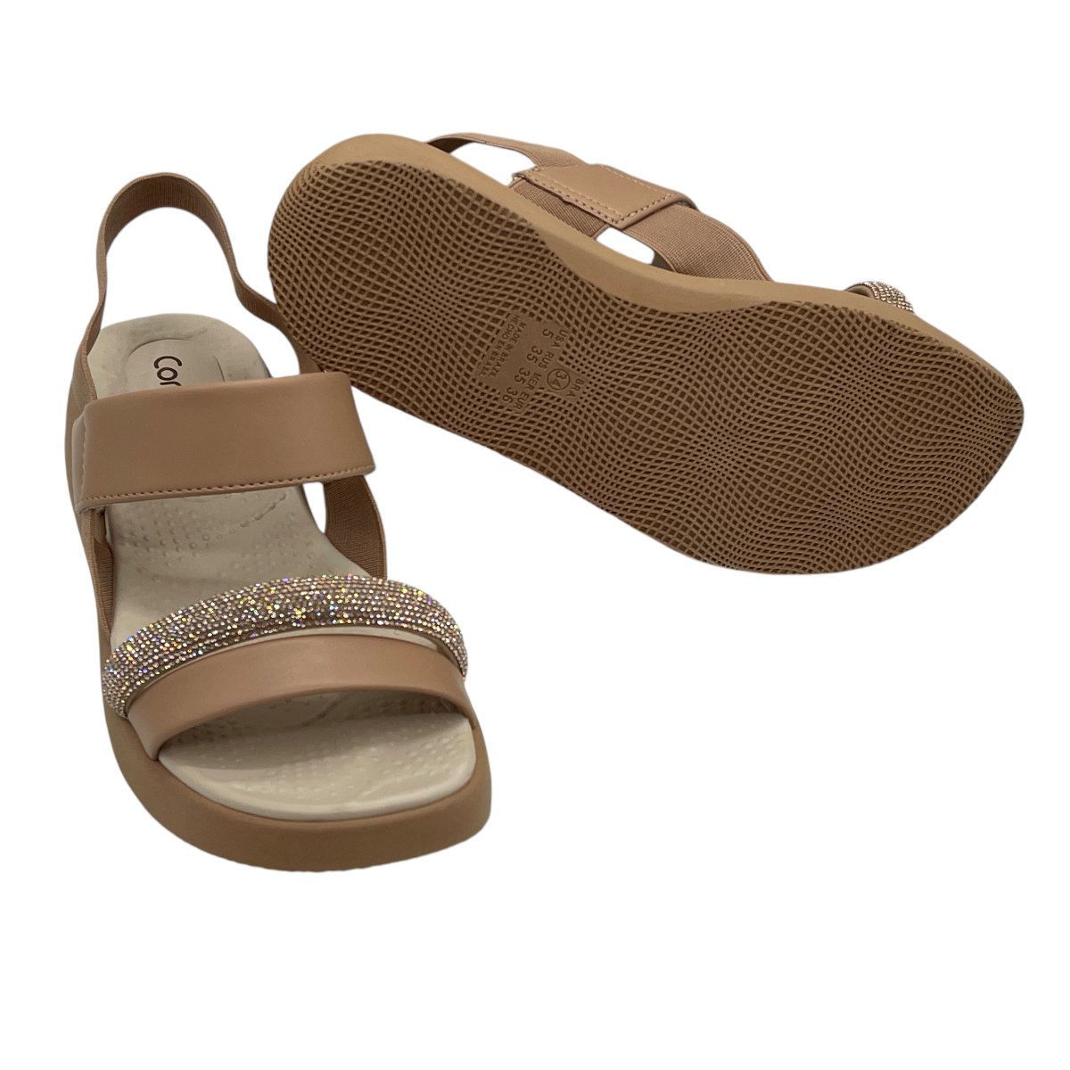 Sandália Feminina Com Strass e Elástico Comfortflex 24-81303