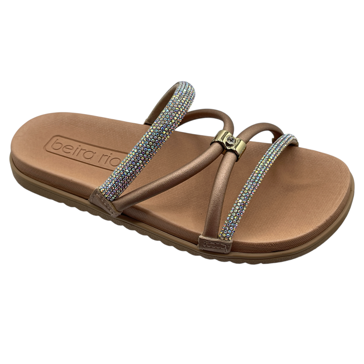 Sandália Rasteirinha Feminina Tiras Strass Beira Rio 8529.102