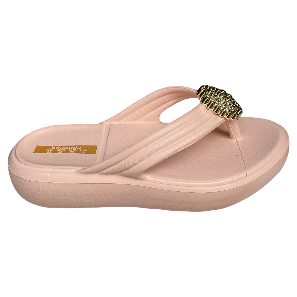 Chinelo Feminino Plataforma EVA  Alana Lux Pedras Boaonda 110