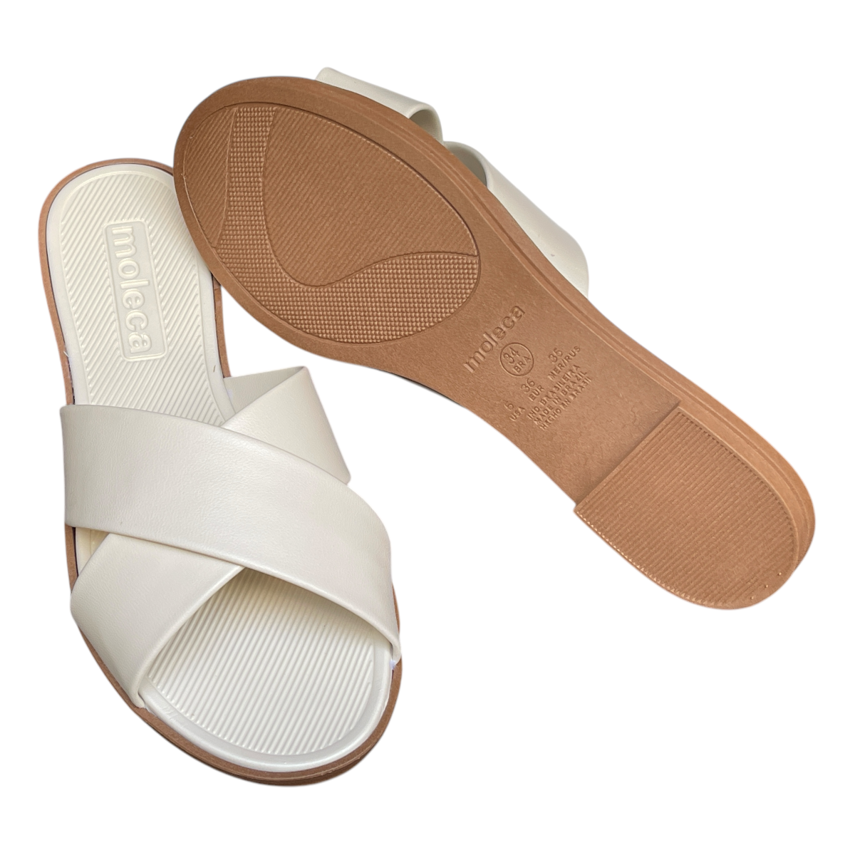 Sandália Feminina Rasteira Slide Tiras Cruzadas Moleca 5532.100