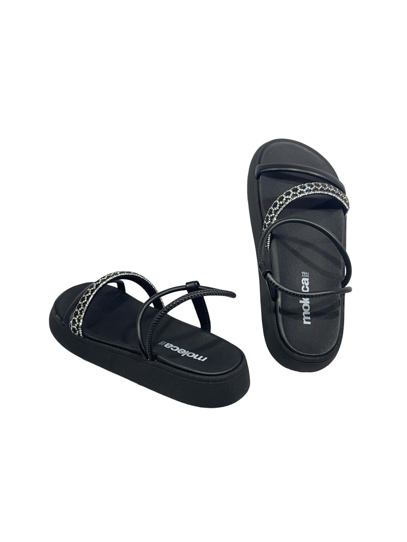 Sandália Feminina Rasteira Strass C/ Elástico Moleca 5469.126