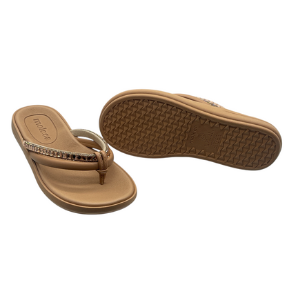 Chinelo Tamanco Feminino Dedo Pedras Strass Moleca 5525.102