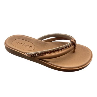 Chinelo Tamanco Feminino Dedo Pedras Strass Moleca 5525.102