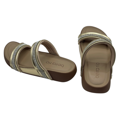 Sandália Feminina Slide Tiras Strass Conforto Beira Rio 8542.100