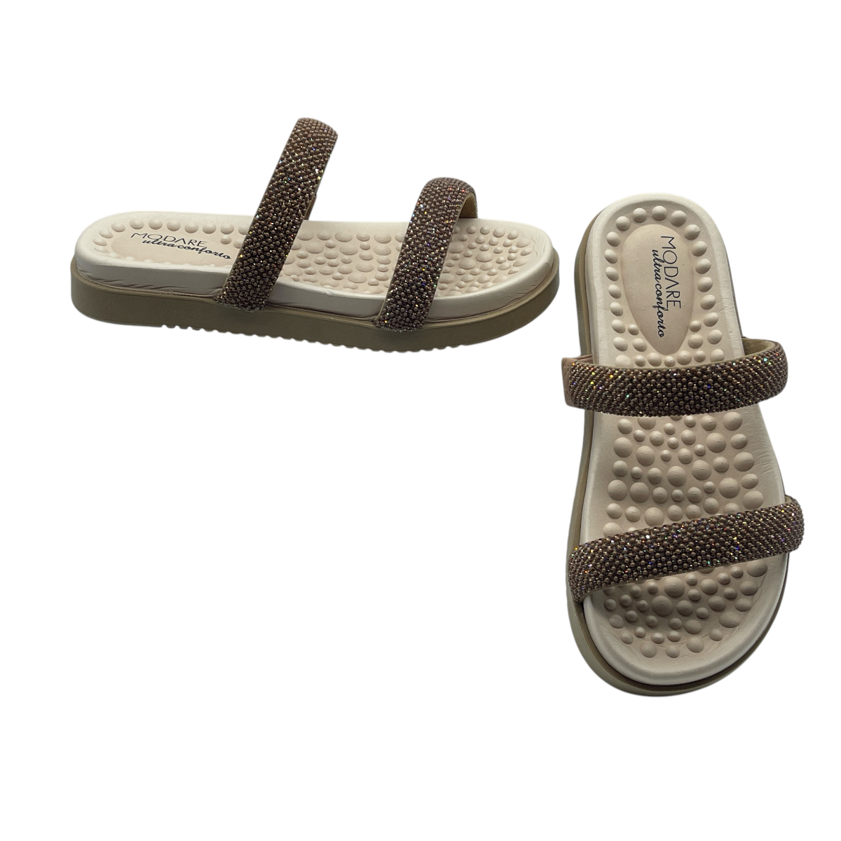 Sandália Rasteira Slide Strass Massageadores Modare 7178.116