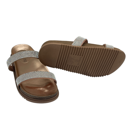 Sandália Rasteira Slide Strass Metalizado Beira Rio 8523.106.18962